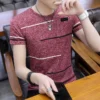Korean Short Sleeve T Shirt Men O Neck Polyester Mens T Shirt Summer Cool Tee Male Slim Casual Boys Tee Shirt Homme 4XL - Image 2