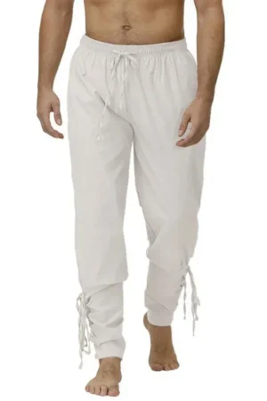 Autumn Men's Medieval Renaissance Harem Pants Pirate Lace-Up Pants Gothic Cosplay Costume Solid Color Men Trousers