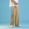 Autumn Men's Solid High Streetwear Pants Loose Straight Wide-leg pant 2022 Japanese Jogging Trousers Casual moletom masculino - Image 5