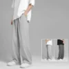 Young Men's Ice Silk Casual Pants 2024 New Summer Thin Trend Korean Version of Draped Dress Pants Wide Leg Straight Pants M-5XL - Image 3