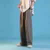 Autumn Men's Solid High Streetwear Pants Loose Straight Wide-leg pant 2022 Japanese Jogging Trousers Casual moletom masculino - Image 4