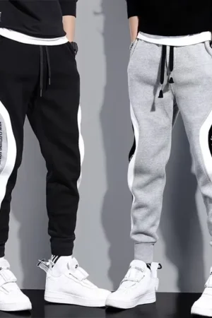 Autumn Winter Men's Thicken Fleece Pants Loose Pants Jogger Pocket Casual Sports Pants Fashion Male Trousers Streetwear Clothes