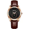 WOKAI high quality fashion personality large dot men's leather belt quartz watch men without polar waterproof clock simple retro - Image 6
