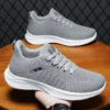 Men's shoes spring new trend men's shoes breathable lace-up running shoes Korean version of light casual walking shoes - Image 2