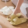 Flat Sole Number 36 Woman's Ladies Slippers And Sandals Beige Boots Ladies Shoes Gold Flip Flops Sneakers Sports Lofers - Image 3