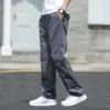 New Cargo Pants Men's Loose Straight Oversize Clothing Solid Grey Versatile Work Wear Black Joggers Cotton Casual Male Trousers - Image 2