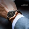 WOKAI high quality fashion personality large dot men's leather belt quartz watch men without polar waterproof clock simple retro - Image 4