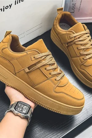 2024 New Men’s Casual Sports Shoes Comfortable in All Seasons Breathable Versatile Sneakers Khaki Air Force Flat Shoes for Men