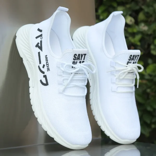 Running shoes Men's fall new trend fashion men's shoes soft sole flying woven shoes breathable casual sports shoes