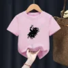Cute Girl Ballet Dance Printed Children's Round Neck T-shirt Pink Short Sleeve with A Base Shirt Kids Clothes TOPS TEE - Image 6