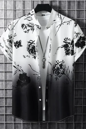Summer Flower 3D Print Top Men's Summer Hawaii Beach Shirts Outdoor Party Men's Breathable Short Sleeve Street Social Apparel