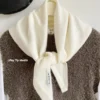British Korean Style Niche Wool Knitted Triangular Scarf Women Headscarf Knitted Scarf Multi-functional Warm Knitted Scarf - Image 4