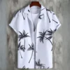 Simple Men's Shirts 3d Patchwork Printing High-Quality Men's Clothing Short Sleeve Beach Party Hawaiian Shirts - Image 2