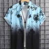 Summer Flower 3D Print Top Men's Summer Hawaii Beach Shirts Outdoor Party Men's Breathable Short Sleeve Street Social Apparel - Image 3