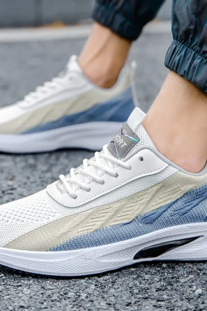 2024 new Men's sneakers Summer men's shoes breathable lace-up lightweight running shoes