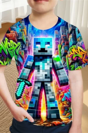 Children's Clothing Adventure Style Boys Clothes Cartoon T-Shirt for a Boy Fashion 2024 Baby Summer Clothes O-Neck Children Top
