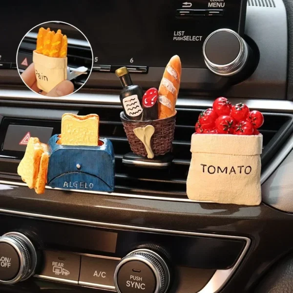 Creative Car Trend Perfume Clip 3D Food Three-dimensional Simulation Trend Bread Machine Perfume Car Decoration Ornaments Adorn