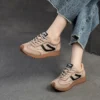 Johnature Genuine Leather Sneakers 2024 Autumn New Casual Sports Shoes Round Toe Lacd-up Versatile Women's Flat Shoes - Image 4