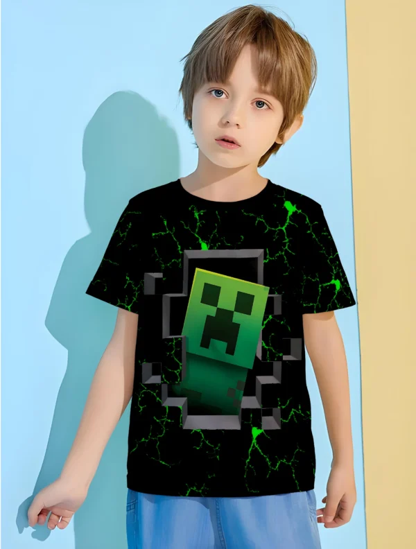 Hot Game Printed Anime T-shirt for a Boy Baby Boy Clothes 8 to 10 Years Male Short Sleeve Children Top Shirts Baby Boys Clothing