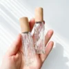 1pcs 12ml Transparent Glass Perfume Spray Bottle Sample Glass Vials Cosmetics Portable Mini Perfume Atomizer Wooden Cap - Image 3
