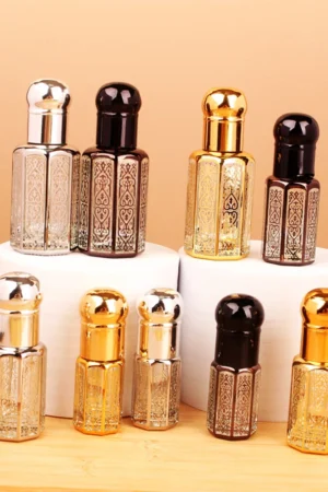 3/6/12ml Luxury Refillable Essential Oils Bottles Empty Perfume Bottle Portable Dropper Bottle Vintage Bronzing Liquid Container
