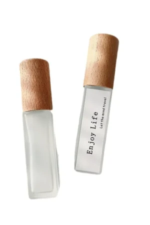 1pcs 12ml Transparent Glass Perfume Spray Bottle Sample Glass Vials Cosmetics Portable Mini Perfume Atomizer Wooden Cap