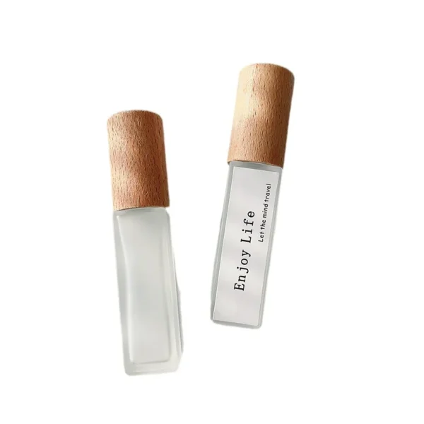 1pcs 12ml Transparent Glass Perfume Spray Bottle Sample Glass Vials Cosmetics Portable Mini Perfume Atomizer Wooden Cap