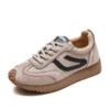 Johnature Genuine Leather Sneakers 2024 Autumn New Casual Sports Shoes Round Toe Lacd-up Versatile Women's Flat Shoes - Image 2