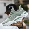 2024 Various Styles of Men's Flying Woven Breathable Student Leisure Mesh Walking and Running Shoes - Image 4