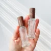 1pcs 12ml Transparent Glass Perfume Spray Bottle Sample Glass Vials Cosmetics Portable Mini Perfume Atomizer Wooden Cap - Image 6